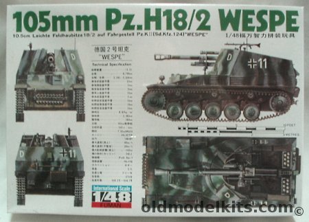 Bandai 1/48 Panzer H 18/2 Auf Gw II (105mm) WESPE Sd.Kfz.124, 35420 plastic model kit